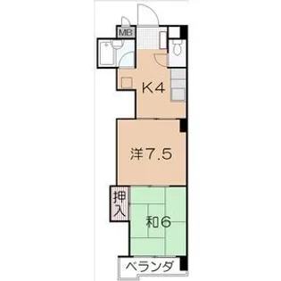 丸和マンション【4階】の間取り