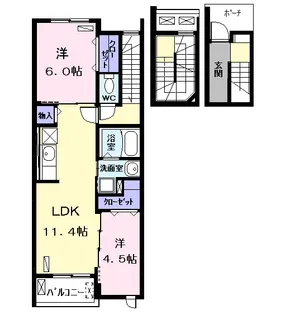 ジェルメ花塚【3階】の間取り