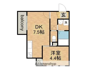 MOVE六番町WEST【1階】の間取り