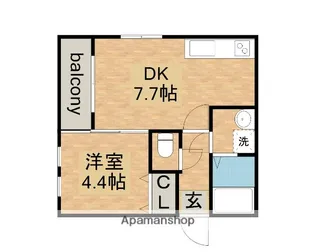 MOVE六番町WEST【2階】の間取り