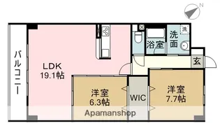 オルソパール伝馬【11階】の間取り