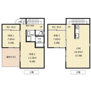 愛知県名古屋市熱田区横田2丁目【一戸建】の間取り