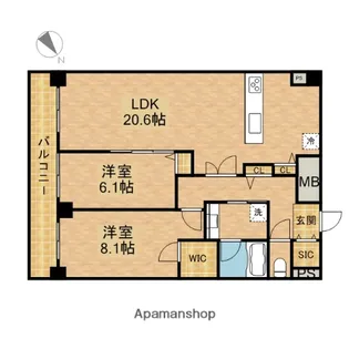 グランルクレ新栄イースト【9階】の間取り