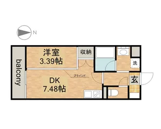 AXIA八熊【1階】の間取り