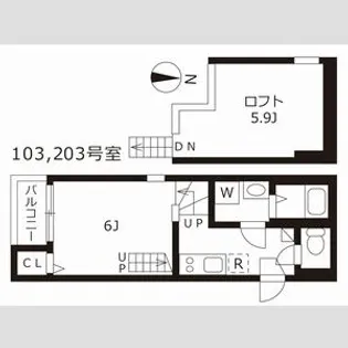 ハーモニーテラス石田町【1階】の間取り