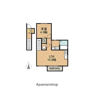 1LDKの間取り画像