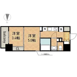 パークアクシス名古屋山王橋【5階】の間取り