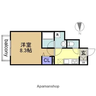 グランコート山王【1階】の間取り