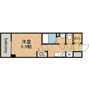 プレサンス東別院駅前Ⅱ【0704号室】の間取り