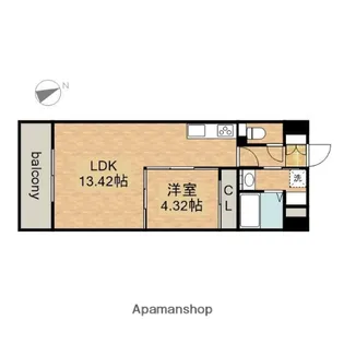 1LDKの間取り画像