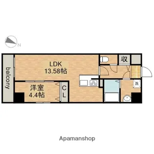 1LDKの間取り画像