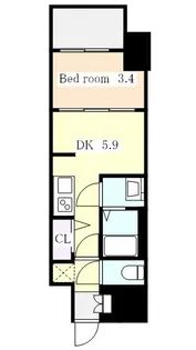 プレサンス ジェネ 新栄町駅前 葵【0911号室】の間取り