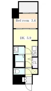 プレサンス ジェネ 新栄町駅前 葵【0220号室】の間取り