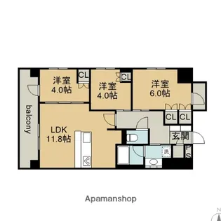 ラ・ヴィータ葵(La Vita Aoi)【10階】の間取り