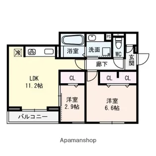 サニーコート平和【3階】の間取り