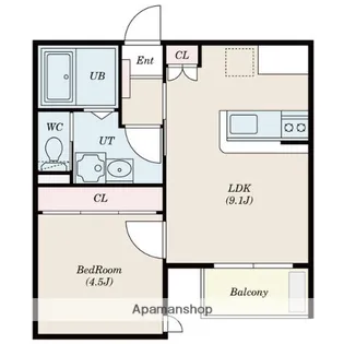 フローネル六番町【3階】の間取り