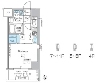 プレイズシード車道【904号室】の間取り