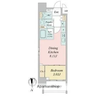 リヴシティ泉【4階】の間取り