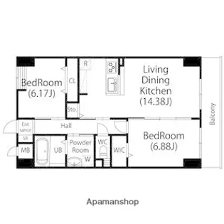 GRANDUKE高辻【5階】の間取り