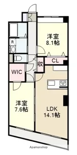 2LDKの間取り画像