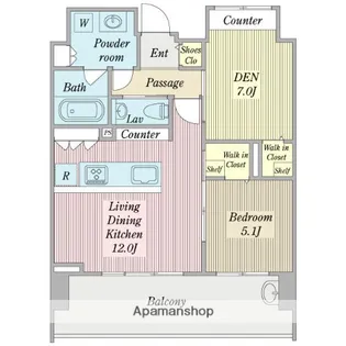 メルカーサ泉【12階】の間取り