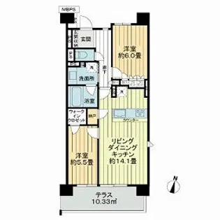 ライオンズ名駅通ゲートライズ【1階】の間取り