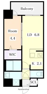 メイクスWアート今池Ⅲ【15階】の間取り
