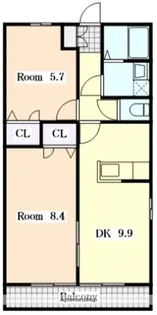 アウラガーデンB【2階】の間取り