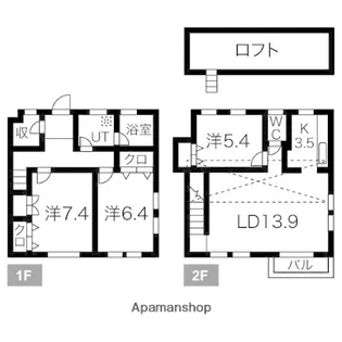 愛知県名古屋市東区筒井3丁目【一戸建】の間取り