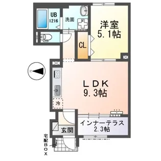 グレース亀城【1階】の間取り