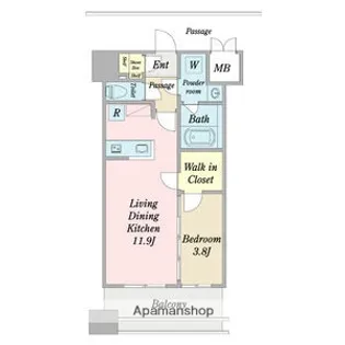 グリュック平和【9階】の間取り