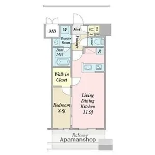 グリュック平和【3階】の間取り