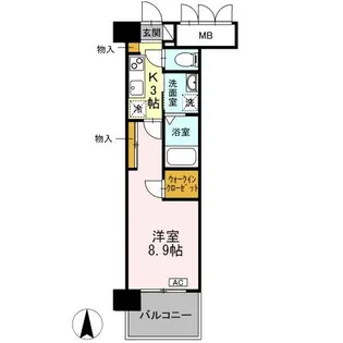 グランドソレイユ名駅【6階】の間取り