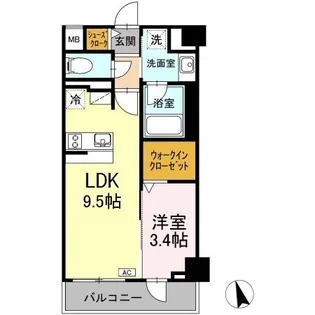 RESIDENCE TACHIBANA【4階】の間取り