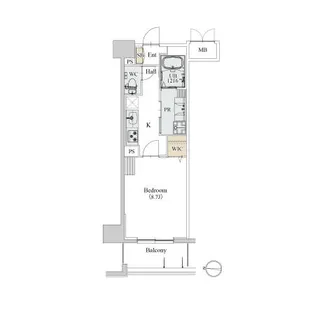 カスタリア新栄Ⅱ【0908号室】の間取り