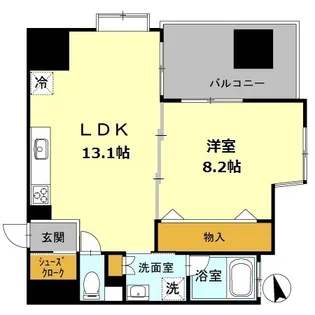 カスタリア伏見【0411号室】の間取り