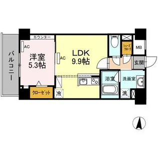 RESIDENCE丸の内七間町【5階】の間取り