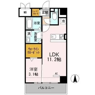 スティングレイつるま【403号室】の間取り