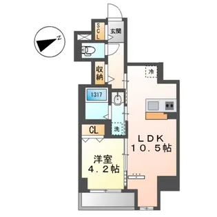 THE BLOSSOM 新栄【601号室】の間取り