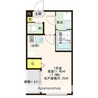 ハーモニーテラス城木町【3階】の間取り