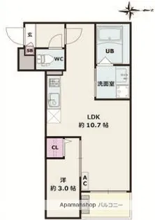 Jack sotoshin1【3階】の間取り