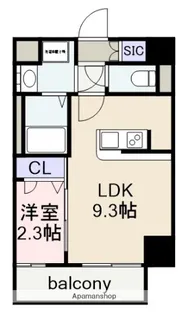ディアレイシャス東別院Ⅳ【9階】の間取り