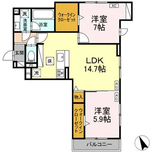 リエート【1階】の間取り