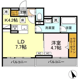 リエート【1階】の間取り