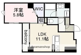 ポルタニグラサウス【8階】の間取り