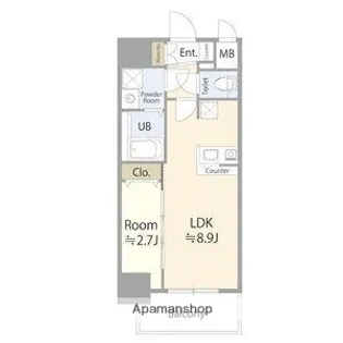 エスリード ザ・レガリア新栄PREMIER【11階】の間取り