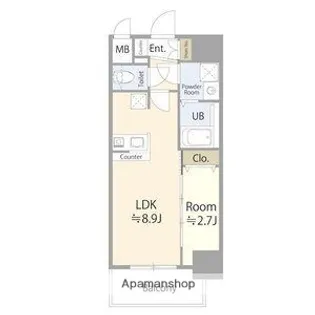 エスリード ザ・レガリア新栄ALTAIER【13階】の間取り