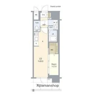 エスリード ザ・レガリア新栄ALTAIER【3階】の間取り