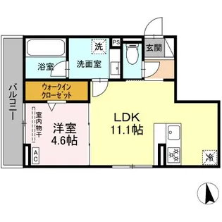 ノクターン内山【303号室】の間取り