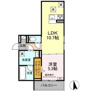 ノクターン内山【102号室】の間取り